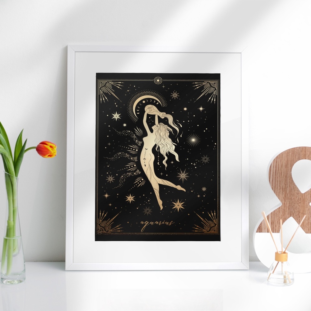 Aquarius Wall Art Celestial Zodiac Print Poster Unframed - Picture 4 of 15